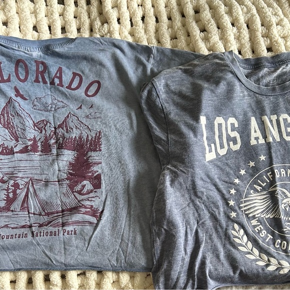 Graphic Oversized Cut Off Cropped Tee’s - Picture 1 of 5
